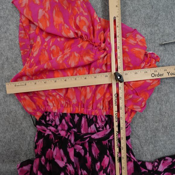 Anthropologie Dress Womens Small NWT Aida One Shoulder Maxi High Low Floral Pink - Picture 11 of 12